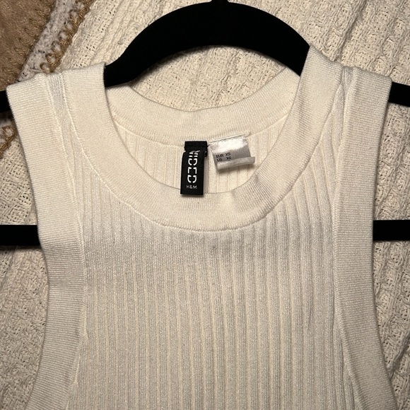 H&M White Rib-knit Tank Top - Picture 4 of 4